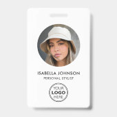 Stilvolle ID-Foto-Logo QR-Code Weiße schwarze Sich Ausweis (Vorderseite)