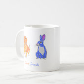 Stilvolle Illustrierte Hunde und Kaninchen Kunst Kaffeetasse (Vorderseite Links)
