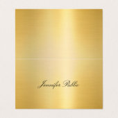 Stilvolle Imitat Gold Handgeschriebene moderne Vor Visitenkarten (Außenseite Aufgefaltet)