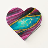 Stilvolle Imitate aus rosa Marmor Gold Glitzer Notizblock (Rückseite)