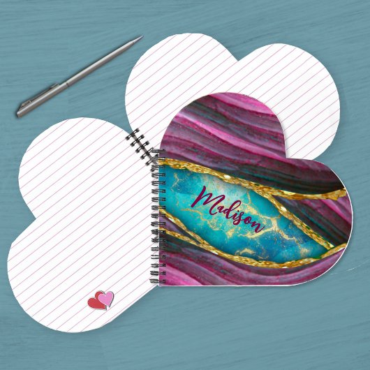 Stilvolle Imitate aus rosa Marmor Gold Glitzer Notizblock