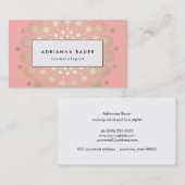 Stilvolle Imitate Gold Foil Circle Motif Pink Visitenkarte (Vorne/Hinten)