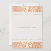 Stilvolle Imitate Gold Foil Circles & Peach Linen Einladung (Rückseite)