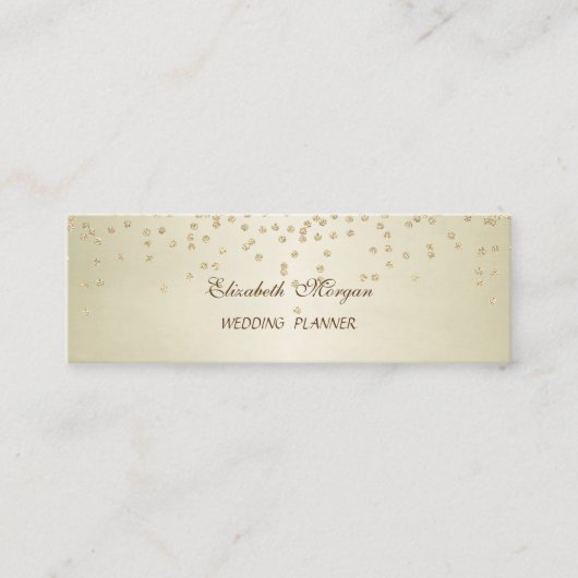 Stilvolle Imitate Gold Foil Confetti - Diamanten Mini Visitenkarte (Vorderseite)