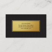 Stilvolle Imitate Gold Frame Black Geometric Hinte Visitenkarte (Rückseite)