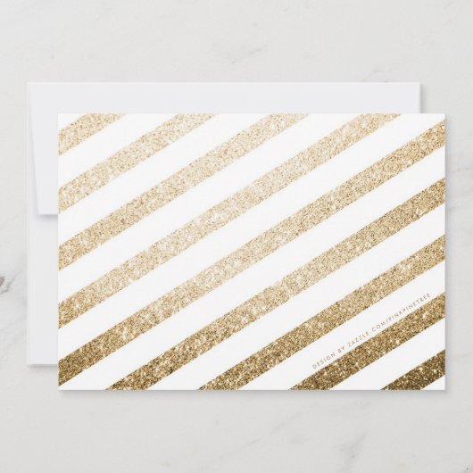 Stilvolle Imitate Gold Glitzer Bridal Dusche Einla Einladung (Rückseite)