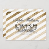 Stilvolle Imitate Gold Glitzer Einladung zum Gebur (Vorne/Hinten)