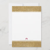 Stilvolle Imitate Gold Glitzer Hochzeit Einladung (Rückseite)