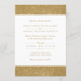 Stilvolle Imitate Gold Glitzer Hochzeit Einladung