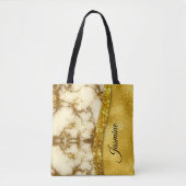 Stilvolle Imitate Gold Glitzer Marmorkunst Persona Tasche (Vorderseite)