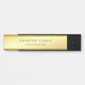 Stilvolle Imitate Gold Glitzer Moderne Glamour Vor Türschild (Vorderseite )