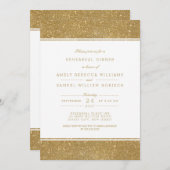 Stilvolle Imitate Gold Glitzer Probe Dinner einlad Einladung (Vorne/Hinten)