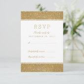 Stilvolle Imitate Gold Glitzer Response RSVP Karte (Stehend Vorderseite)