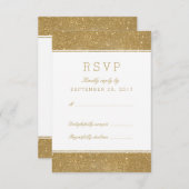 Stilvolle Imitate Gold Glitzer Response RSVP Karte (Vorne/Hinten)