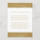 Stilvolle Imitate Gold Glitzer Wedding Insert Card (Vorderseite)