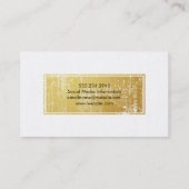 Stilvolle Imitate Gold Grunge Rahmen Weißer Hinter Visitenkarte (Rückseite)