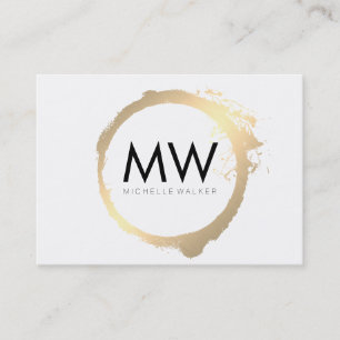 Stilvolle Imitate Goldrand mit Chic Monogram Visitenkarte