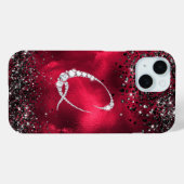 Stilvolle Imitate Kristallbriefe Kristall Q Rot Case-Mate iPhone Hülle (Rückseite (Horizontal))