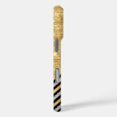 Stilvolle Imitate Kristallgolden und schwarz Perso Case-Mate iPhone Hülle (Rückseite / Rechts)