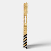 Stilvolle Imitate Kristallgolden und schwarz Perso Case-Mate iPhone Hülle (Rückseite / Rechts)