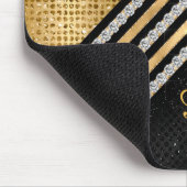 Stilvolle Imitate Kristallgolden und schwarz Perso Mousepad (Ecke)