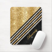 Stilvolle Imitate Kristallgolden und schwarz Perso Mousepad (Mit Mouse)