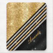 Stilvolle Imitate Kristallgolden und schwarz Perso Mousepad (Vorne)