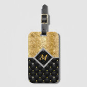 Stilvolle Imitate Kristallgoldfarben-Monogramm Gepäckanhänger (Vorderseite Vertikal)