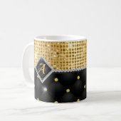 Stilvolle Imitate Kristallgoldfarben-Monogramm Kaffeetasse (Vorderseite Links)