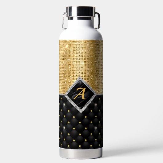 Stilvolle Imitate Kristallgoldfarben-Monogramm Trinkflasche (Vorderseite)