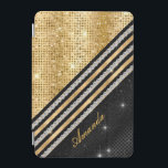 Stilvolle Imitate Kristallgoldfarben und schwarz P iPad Mini Hülle<br><div class="desc">Hübsche schick und elegant mädchenhafte Imitate Glitzer, um eine besondere stilvolle Gehäuse zu schaffen, um Ihr Gerät zu schützen. Schönes, modernes und cooles Cover für den Trend-versierten und kunstliebenden angesagten Trendsetter. Dieses stilvolle Design wäre ideal für Mädchen, die funkelnd Designs lieben. Zeigen Sie Ihren persönlichen Stil, sehen Sie modern, trendig...</div>