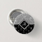 Stilvolle Imitate Kristallsilber-Monogramm Button (Vorne & Hinten)