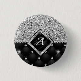 Stilvolle Imitate Kristallsilber-Monogramm Button