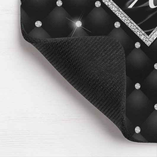 Stilvolle Imitate Kristallsilber-Monogramm Mousepad (Ecke)