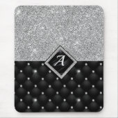 Stilvolle Imitate Kristallsilber-Monogramm Mousepad (Vorne)
