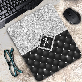 Stilvolle Imitate Kristallsilber-Monogramm Mousepad