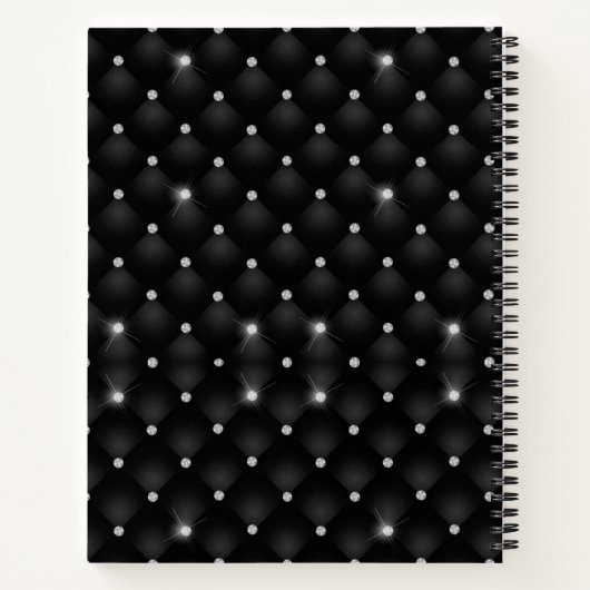 Stilvolle Imitate Kristallsilber-Monogramm Notizblock (Rückseite)