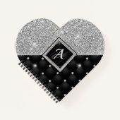 Stilvolle Imitate Kristallsilber-Monogramm Notizblock (Vorderseite)