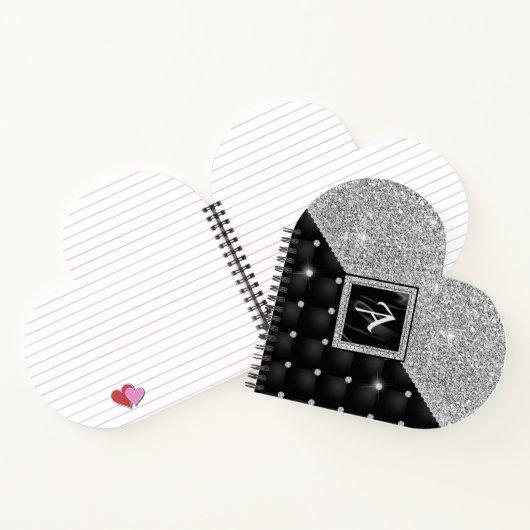 Stilvolle Imitate Kristallsilber-Monogramm Notizblock (Innenseite)