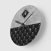 Stilvolle Imitate Kristallsilber-Monogramm Runde Wanduhr (Winkel)