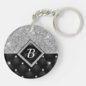 Stilvolle Imitate Kristallsilber-Monogramm Schlüsselanhänger (Rückseite)
