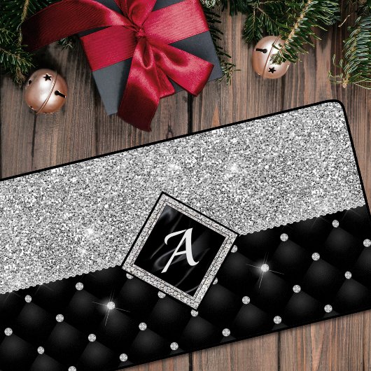 Stilvolle Imitate Kristallsilber-Monogramm Schreibtischunterlage