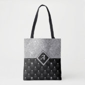 Stilvolle Imitate Kristallsilber-Monogramm Tasche (Vorderseite)