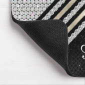 Stilvolle Imitate Kristallsilber und schwarz Perso Mousepad (Ecke)