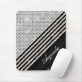 Stilvolle Imitate Kristallsilber und schwarz Perso Mousepad (Mit Mouse)