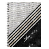 Stilvolle Imitate Kristallsilber und schwarz Perso Notizblock (Vorderseite)