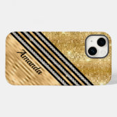 Stilvolle Imitate Kristallwaren und Gold Glitzer P Case-Mate iPhone Hülle (Rückseite (Horizontal))