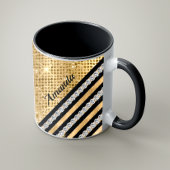 Stilvolle Imitate Kristallwaren und Gold Glitzer P Kaffeetasse