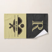 Stilvolle Imitate Leather Monogram Name Pickleball Handtuch (Handtuch)