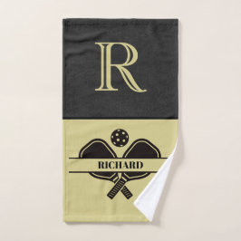 Stilvolle Imitate Leather Monogram Name Pickleball Handtuch